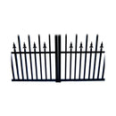 [12-18FT] Heavy-Duty Prague-Style Powder-Coated Galvanized Steel Dual Swing Driveway Gate (SAK48530)