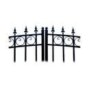 [12-18FT] Heavy-Duty Prague-Style Powder-Coated Galvanized Steel Dual Swing Driveway Gate (SAK48530)