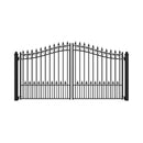 [12-18FT] Heavy-Duty Prague-Style Powder-Coated Galvanized Steel Dual Swing Driveway Gate (SAK48530)