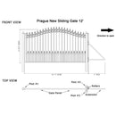 [12-18FT] Heavy-Duty Prague-Style Premium Steel Sliding Driveway Gate (SAK71492)