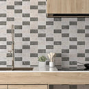 Praha Honed Subway On Mesh Marble Mosaics 8 1/2x16 3/4