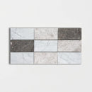 Praha Honed Subway On Mesh Marble Mosaics 8 1/2x16 3/4