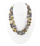 Prairie Blue and Yellow Quartz Golden Strand Necklaces