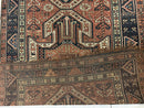 Pre-1900 Triple Shield Sewan Kazak Rug, 4’4”x11’7”
