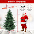 6 FT Pre-Lit Artificial Hinged Xmas Tree with 778 PVC and PE Branch Tips by LJGDeals