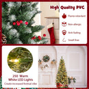 Pre-lit Artificial Pencil Christmas Tree with Pine Cones and Red Berries by DirectDeals