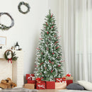 Pre-lit Artificial Pencil Christmas Tree with Pine Cones and Red Berries by DirectDeals