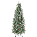 Pre-lit Artificial Pencil Christmas Tree with Pine Cones and Red Berries by DirectDeals