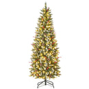 Pre-lit Artificial Pencil Christmas Tree with Pine Cones and Red Berries by LJGDeals