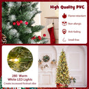 Pre-lit Artificial Pencil Christmas Tree with Pine Cones and Red Berries by DirectDeals