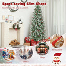 Pre-lit Artificial Pencil Christmas Tree with Pine Cones and Red Berries by DirectDeals