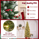 Pre-lit Artificial Pencil Christmas Tree with Pine Cones and Red Berries by DirectDeals