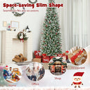 Pre-lit Artificial Pencil Christmas Tree with Pine Cones and Red Berries by DirectDeals