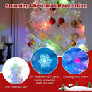 5/6/7 Feet Pre-Lit White Artificial Christmas Tree with Iridescent Leaves by LJGDeals