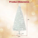 5/6/7 Feet Pre-Lit White Artificial Christmas Tree with Iridescent Leaves by LJGDeals