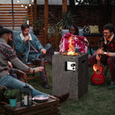 Premium 16FT Square Outdoor Propane Fire Pit W/ Lava Rocks Waterproof Cover, 30,000 BTU (93195268)