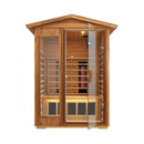 Thermora Alveron 2-Person Outdoor Mahogany Low EMF Far Infrared Sauna With Bluetooth Audio And LED Lights (SAK83719) by SAKSBY.com