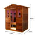 Luxury 3-Person Outdoor Mahogany Full Spectrum Ultra-Low EMF FAR Infrared Sauna With Chromotherapy And Bluetooth Speakers (SAK83460)