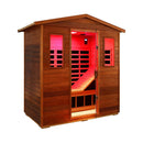 Luxury 3-Person Outdoor Mahogany Full Spectrum Ultra-Low EMF FAR Infrared Sauna With Chromotherapy And Bluetooth Speakers (SAK83460)