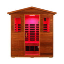 Luxury 3-Person Outdoor Mahogany Full Spectrum Ultra-Low EMF FAR Infrared Sauna With Chromotherapy And Bluetooth Speakers (SAK83460)