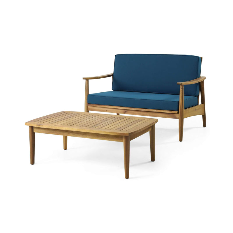 Alora Premium 4-Piece Wooden Outdoor Patio Conversation Seating Set With Cushions (SAK31469)