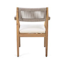 Alora Premium 5-Piece Outdoor Acacia Wood Patio Furniture Set With Braided Dining Chairs, Cushions, And Dining Table (SAK26754)