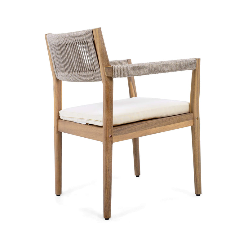 Alora Premium 5-Piece Outdoor Acacia Wood Patio Furniture Set With Braided Dining Chairs, Cushions, And Dining Table (SAK26754)