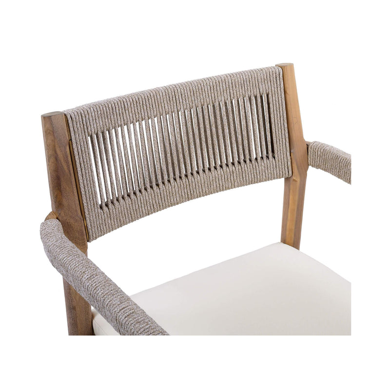 Alora Premium 5-Piece Outdoor Acacia Wood Patio Furniture Set With Braided Dining Chairs, Cushions, And Dining Table (SAK26754)