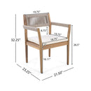 Alora Premium 5-Piece Outdoor Acacia Wood Patio Furniture Set With Braided Dining Chairs, Cushions, And Dining Table (SAK26754)