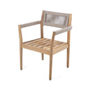 Alora Premium 5-Piece Outdoor Acacia Wood Patio Furniture Set With Braided Dining Chairs, Cushions, And Dining Table (SAK26754)