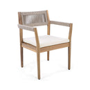 Alora Premium 5-Piece Outdoor Acacia Wood Patio Furniture Set With Braided Dining Chairs, Cushions, And Dining Table (SAK26754)