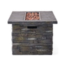 Alora Premium 56" Outdoor Rectangular Concrete Propane Fire Pit W/ Faux Stone Pattern, 50K BTU (SAK31845)