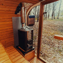 Premium 6-Person Outdoor Scandinavian ThermoWood Cube Sauna Kit With LED Lighting (SAK89146) by SAKSBY WHOLESALE
