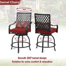 Alora Premium 6-Piece Bar Patio Furniture Set With Umbrella, Swivel Chairs, And Cushions (SAK90375)