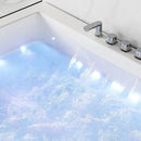 Premium 71 Inch Modern Acrylic Soaking Bathtub With Bubble Jets And LED Lighting (SAK26415)