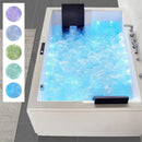 Premium 71 Inch Modern Acrylic Soaking Bathtub With Bubble Jets And LED Lighting (SAK26415)