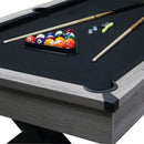 Premium 7FT Wood Billiards Pool Snooker Table Game Set With X-Shaped Legs (SAK32091)