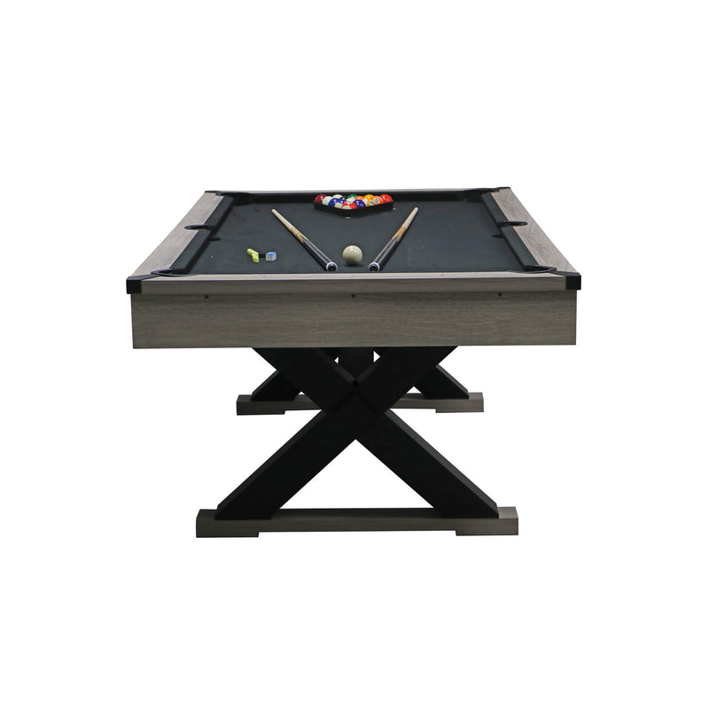 Premium 7FT Wood Billiards Pool Snooker Table Game Set With X-Shaped Legs (SAK32091)
