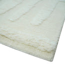 Premium 8x10 carved Texture Ivory hand knotted wool Area rug by The Rug Decor