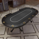 Premium 96-Inch 10-Player Oval Poker Table With Cup Holders (SAK51874) by SAKSBY WHOLESALE