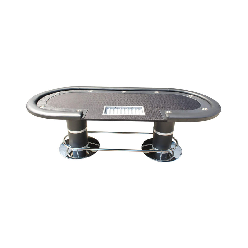 Premium 96" Oval Poker Table With Racetrack And Chips Tray (SAK66823)