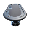 Premium 96-Inch Oval Poker Table With Racetrack And Chips Tray (SAK66823) by SAKSBY WHOLESALE