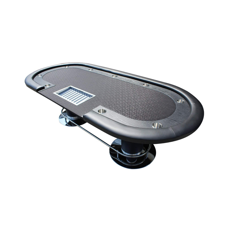Premium 96" Oval Poker Table With Racetrack And Chips Tray (SAK66823)