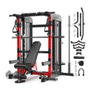 Rovix Premium 2000LBS All-In-One Squat Rack Power Cage With Smith Machine (SAK59213) by SAKSBY WHOLESALE