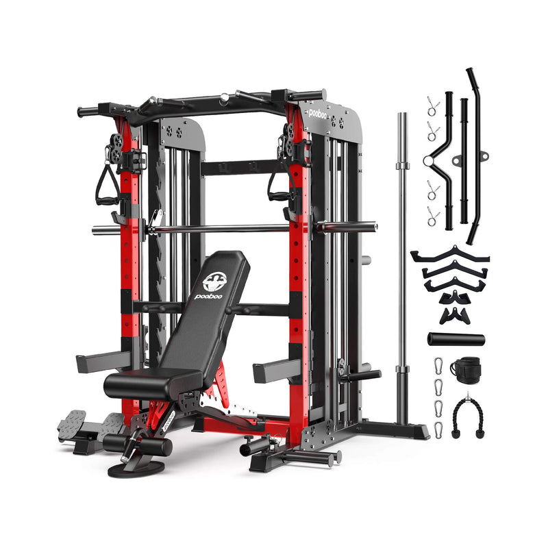 Premium All-In-One Squat Rack Power Cage With Smith Machine, 2000LBS (SAK59213)