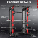 Premium All-In-One Squat Rack Power Cage With Smith Machine, 2000LBS (SAK59213)