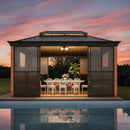 Alora Solstice Premium All-Season Outdoor Wood Grain Sunroom With Sliding Doors And Double Top Roof (SAK58317) by SAKSBY WHOLESALE