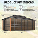 Alora Solstice Premium All-Season Outdoor Wood Grain Sunroom With Sliding Doors And Double Top Roof (SAK58317) by SAKSBY WHOLESALE