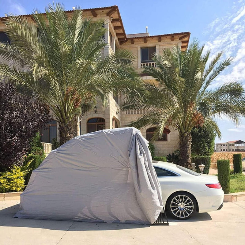 [09x20FT] Premium All-Weather Retractable Steel Frame Carport Canopy For Cars & SUVs (SAK41385)