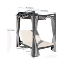 Alora Premium Aluminum Outdoor Patio Daybed With Retractable Canopy And Double Chaise Lounge (SAK17682)